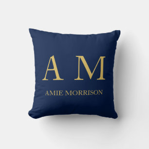 Coussin Blue Gold Colours Professionnel Lettres initiales