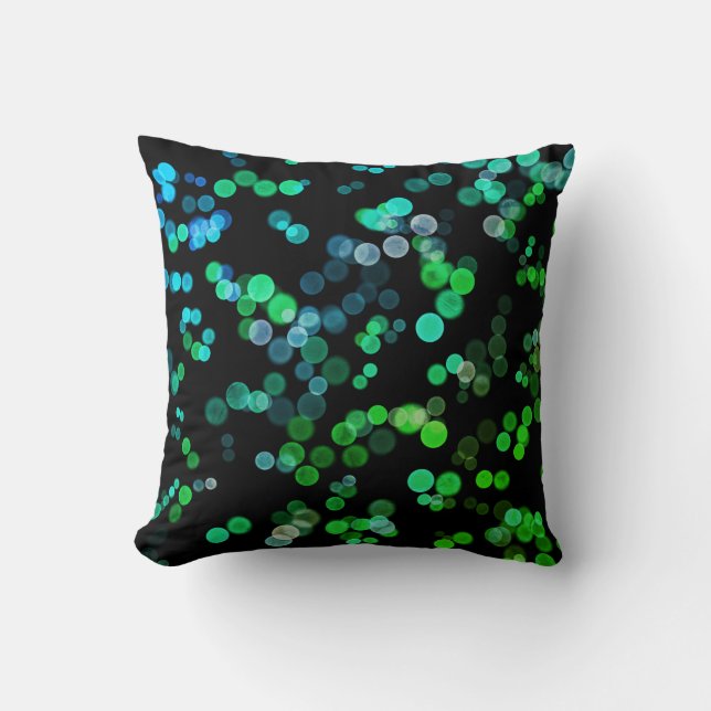 Coussin Blue Green Seagreen Abstrait Bubble Motif (Recto)