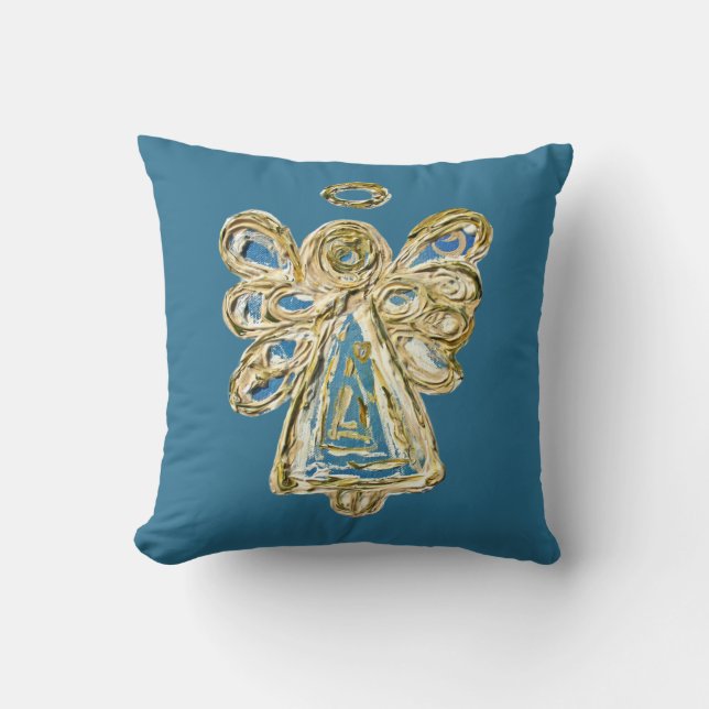 Coussin Blue Guardian Angel Art Décoratif Jeu d'oreiller (Recto)
