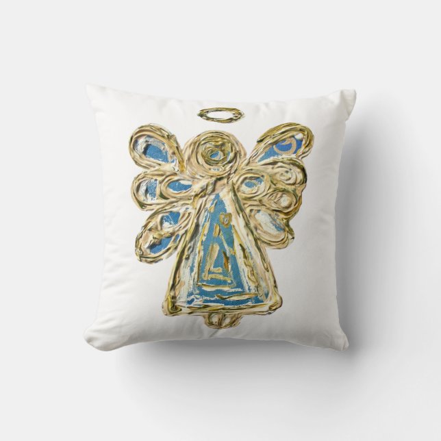 Coussin Blue Guardian Angel Art Décoratif Jeu d'oreiller (Recto)