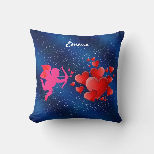 Coussin Blue heart  romantic wallpaper (Recto)
