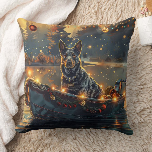 Coussin Blue Heeler Noël Festive Voyage (Couverture)