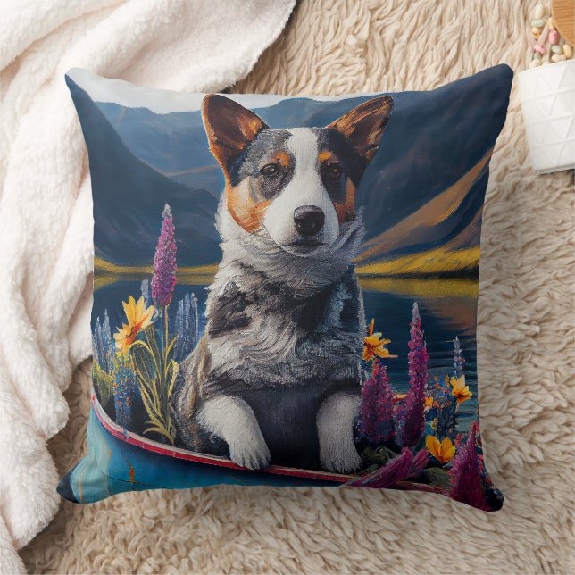 Coussin Blue Heeler sur une pagaie : une aventure Pittores (Couverture)
