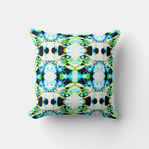 Coussin Blue Lime Green Gold Noir Grande Carrelage Design