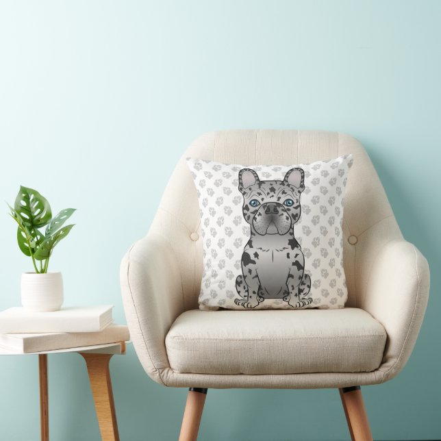 Coussin Blue Merle French Bulldog Frenchie Cute Chien & Pa (Chaise)