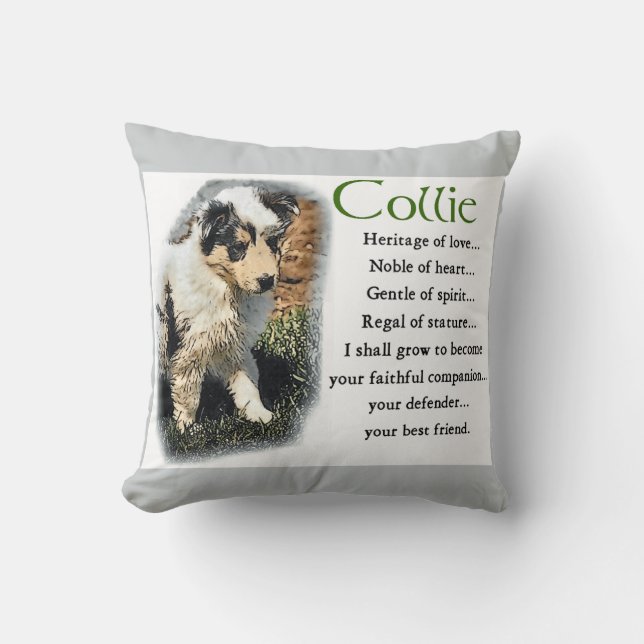 Coussin Blue Merle rough Collie Puppy (Recto)