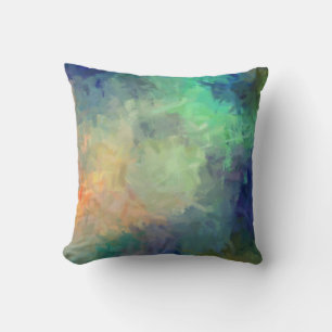 Coussin Blue Mint Orange Art Abstrait