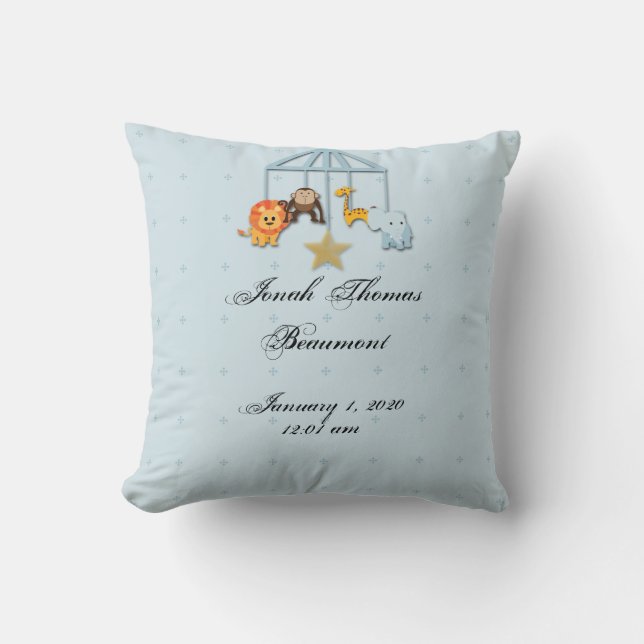 Coussin Blue Mobile Baby Keepsaké (Recto)
