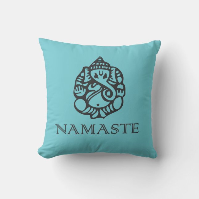 Coussin Blue Namaste Ganesh (Recto)