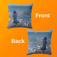 Blue Ocean Beach Girl Photo Blanc Initiale