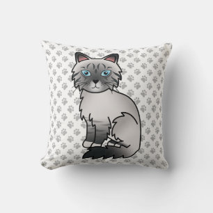 Coussin Blue Point Tabby Birman / Ragdoll Cute Cat & Patro