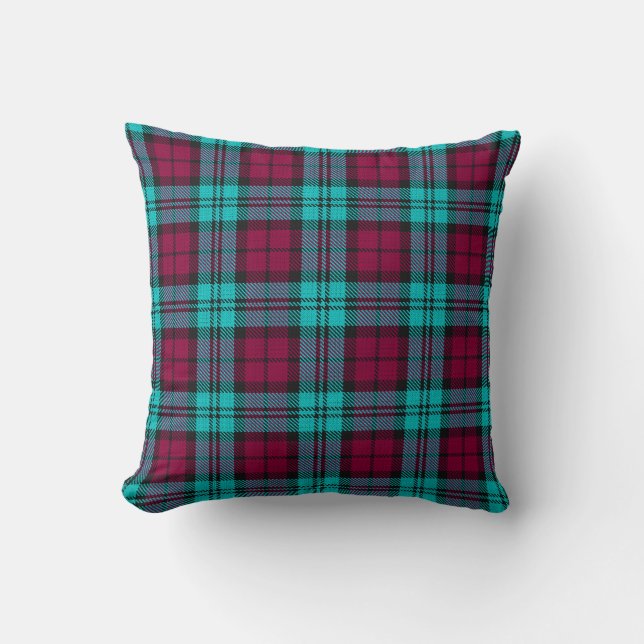 Coussin Blue Red Campbell Tartan Blackwatch Plaid (Recto)