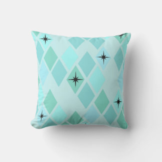 Coussin Blue Retro Vintage Diamond & Stars