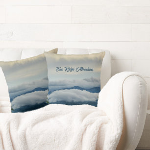 Coussin Blue Ridge Mountains Photographie Bleu