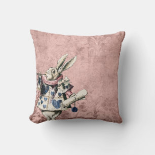 Coussin Blue rose Herald White Rabbit Alice au pays des me