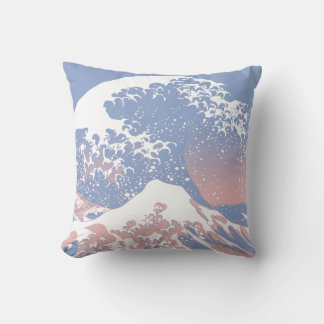 Coussin Blue Serenity et Rose Quartz Great Wave