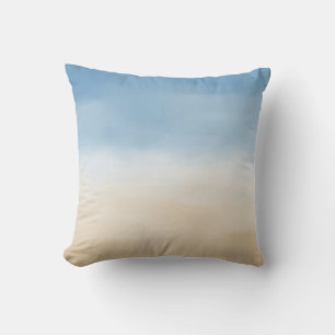 Coussin Blue Sky Beige Sand Ombre Aquarelle