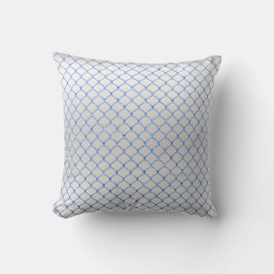 Coussin Blue Sky White Gris Art Déco Net Delicate