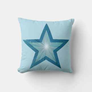 Coussin Blue Star imprimé carré bleu pâle