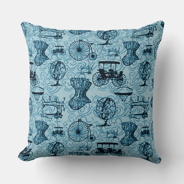 Coussin Blue Steampunk Motif Jeu d'oreiller (Recto)