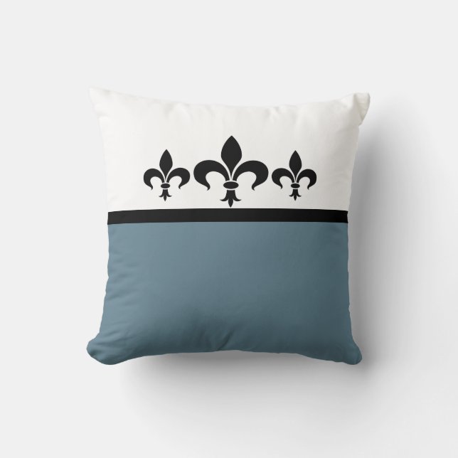 Coussin Blue Swanky Fleur De Lis (Recto)
