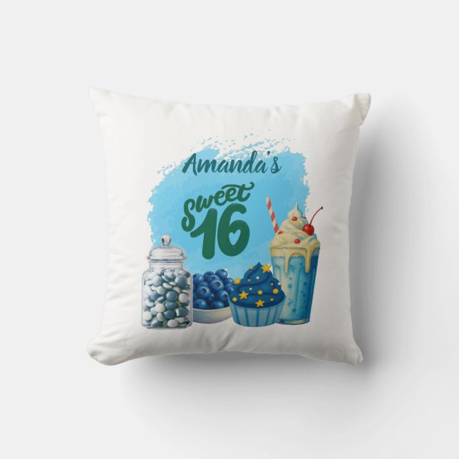 Coussin Blue Sweet Sixteen Pillow (Recto)