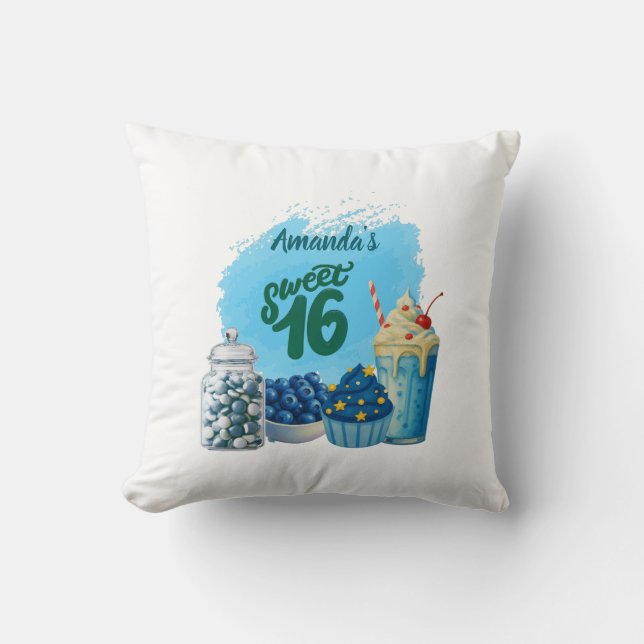 Coussin Blue Sweet Sixteen Pillow (Recto)