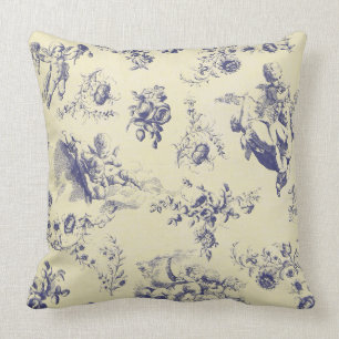 Coussin Blue Toile France Pays Cherub Motif
