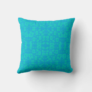Coussin Blue Turquoise Frosted Glass Motif Art Abstrait