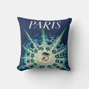 Coussin Blue Vintage Paris City Air France