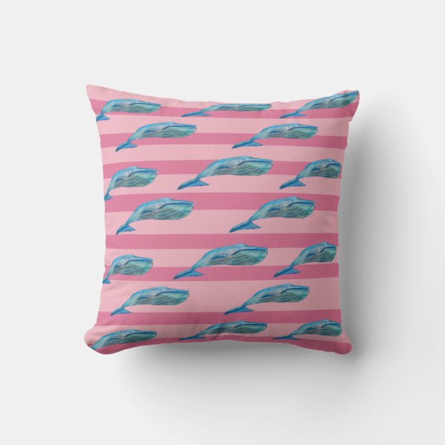 Coussin Blue Whales Whales Art (Recto)