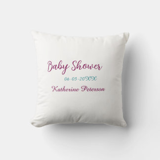 Coussin Blue yellow baby shower name date animal ear cute