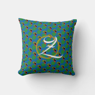 Coussin Blue ZAMBIA Écriture Monogram Scatter Cushion