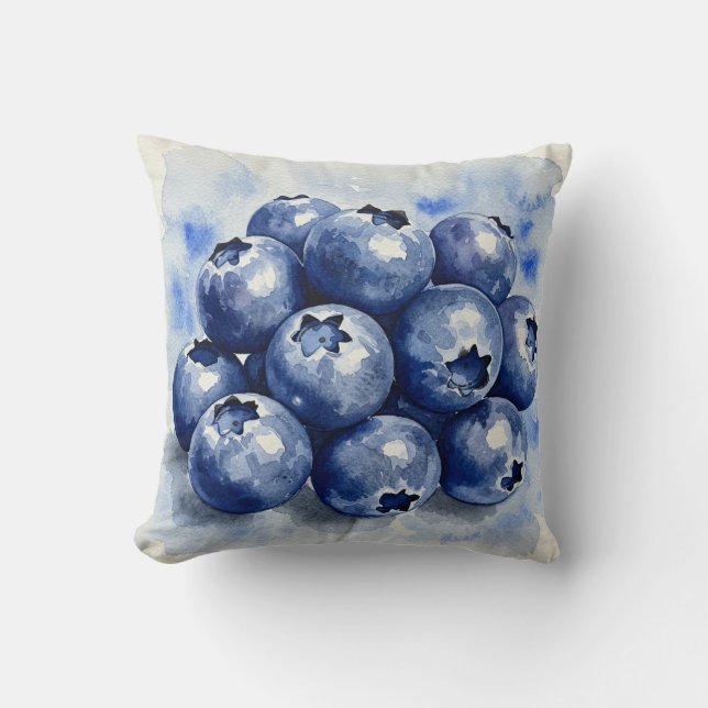 Coussin Blueberries Summer Pillow (Recto)