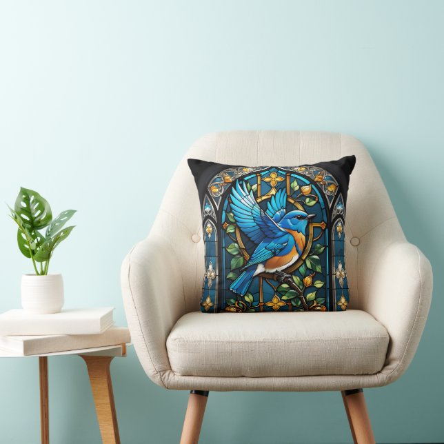 Coussin Bluebird chante : Serenade en verre tendu (Chaise)