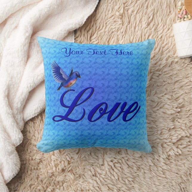Coussin Bluebird Love Personnalisé (Couverture)