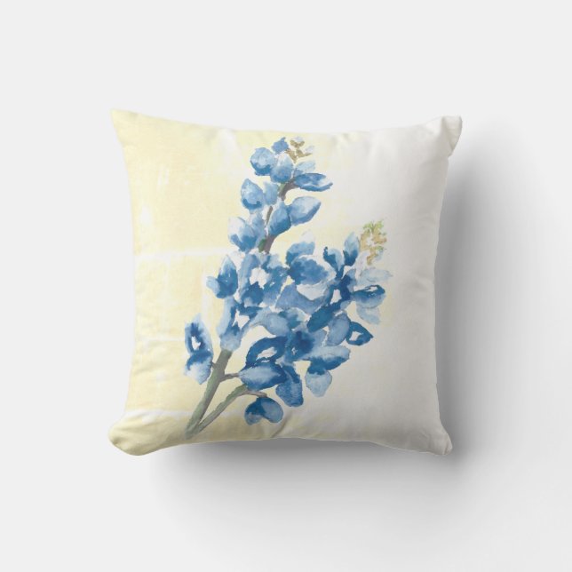 Coussin Bluebonnet 4 sur Pale Yellow (Recto)