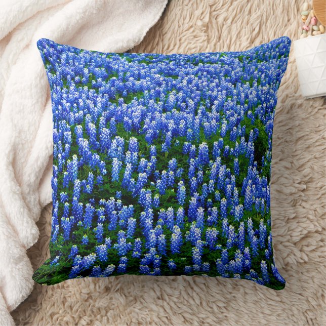 Coussin Bluebonnets Blue Flowers Texas texan Floral (Couverture)