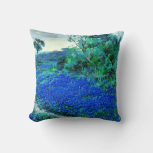 Coussin Bluebonnets dans le Misty Morning