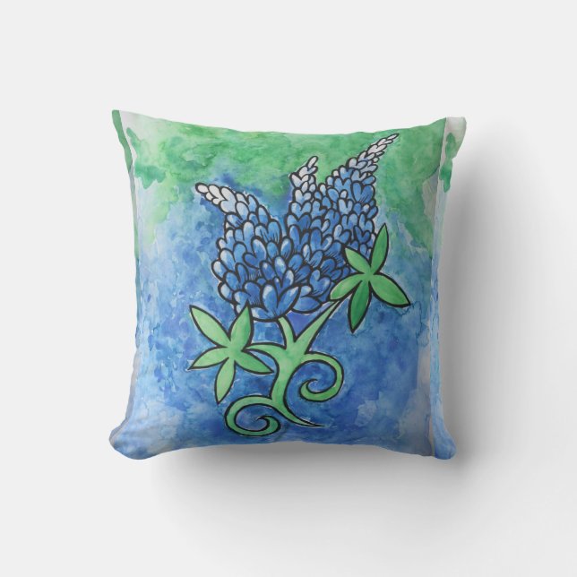Coussin Bluebonnets du Texas (Recto)
