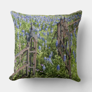 Coussin Bluebonnets et phlox porte du cimetière environnan