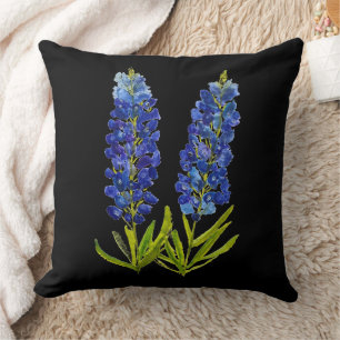 Coussin Bluebonnets Texas State Flowers Lupine Watercolor