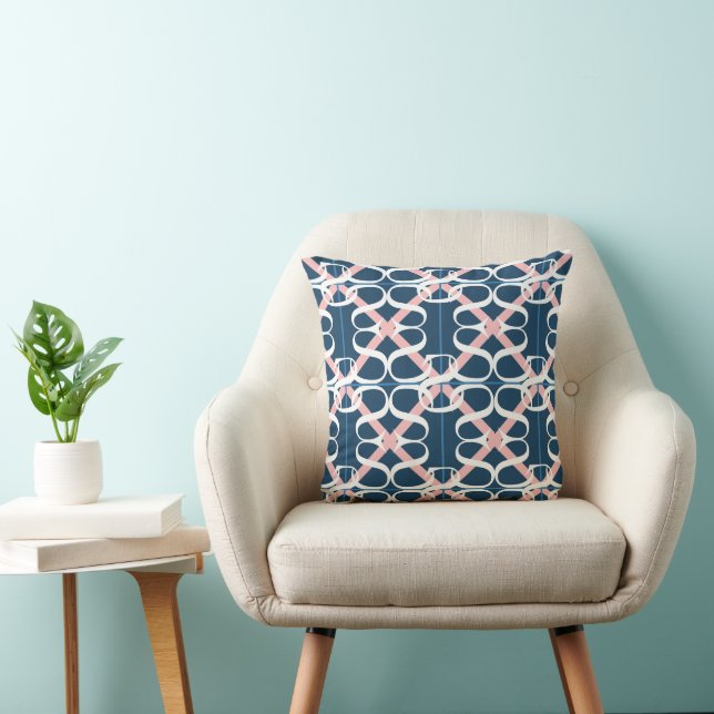 Coussin Blues et roses gais (Chaise)