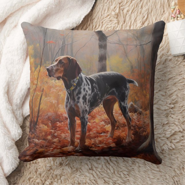Coussin Bluetick Coonhound en automne Leaves automne Inspi (Couverture)