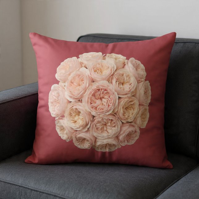 Coussin Blush & Champagne Roses (Créateur téléchargé)