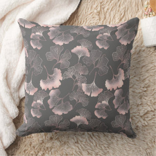 Coussin Blush Ginkgo Luxe – Botanique Or sur Noir (10)