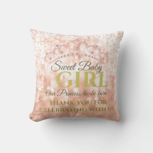 Coussin Blush Girly Diamond Rose Gold Sweet Baby