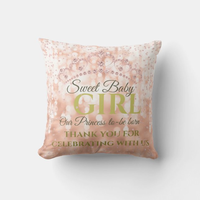 Coussin Blush Girly Diamond Rose Gold Sweet Baby (Recto)