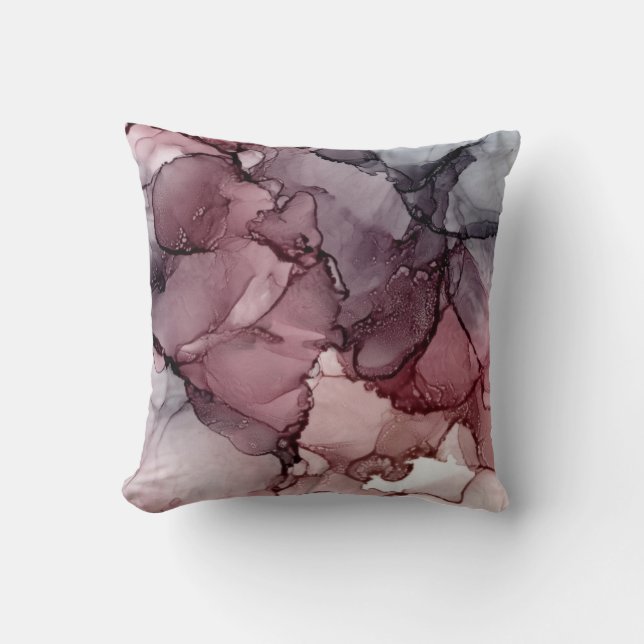 Coussin Blush, Mauve, Abstrait gris de Payne (Recto)