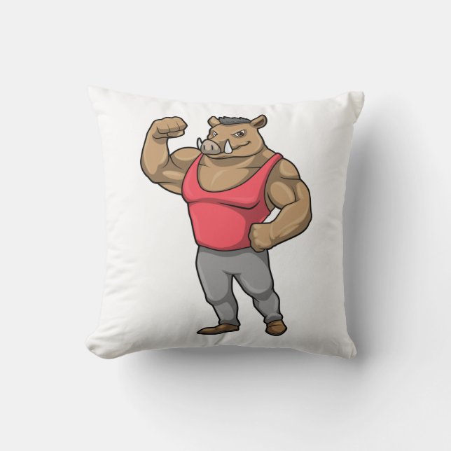 Coussin Boar Bodybuilder Muscles Bodybuilding (Recto)